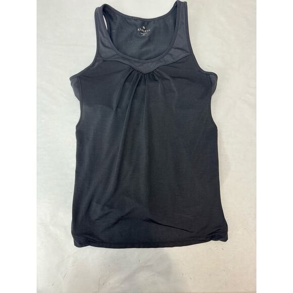 Athleta Gel Mesh Supercharged Tank Top Black Athletic Build-In Bra Medium - Picture 6 of 13